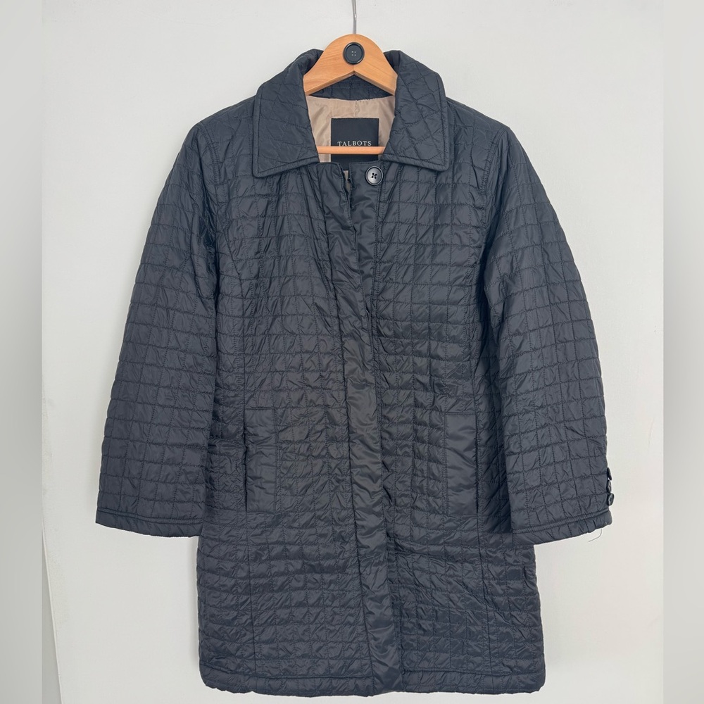 Talbots Quilted lightweight Jacket - black Medium Petite
